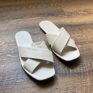 Banana Republic Bone Colored Crossover Slides